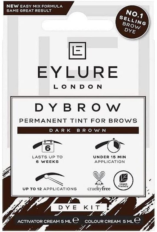 Eylure Dybrow Permanent Tint for Brows Dye Kit, Dark Brown